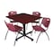 Kobe Kobe Square Table & Chair Set, Wood, Metal, Plastic Top, Mahogany TKB4848MH47BY - alternate 1